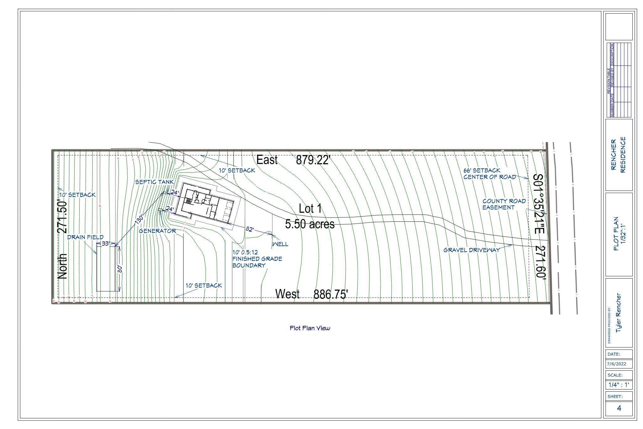 Plot plan submitted for building permit